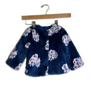 Janie and Jack Faux Floral Print coat Jacket size 12-18 months
